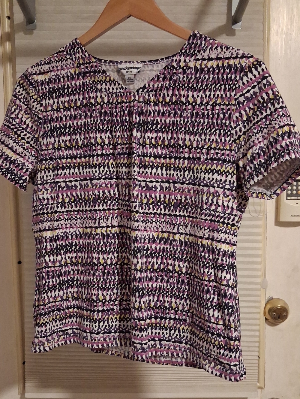 Breckenridge Women’s Purple Patterned Short Sleeve Top